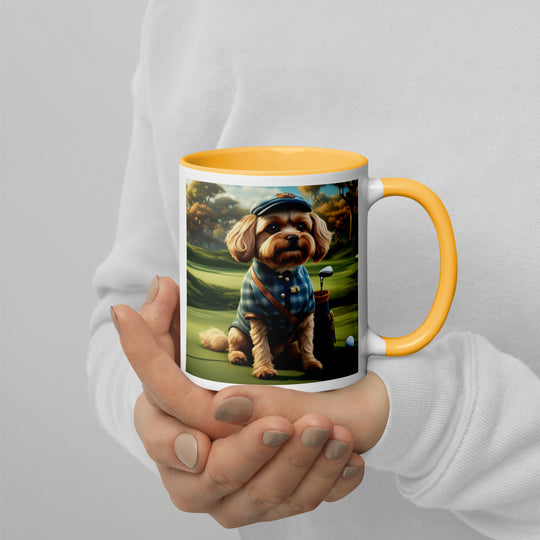 Pekapoo Golfer- Mug with Color Inside