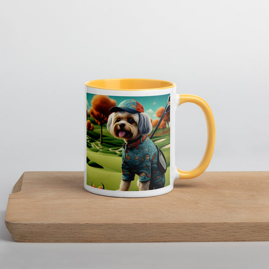 Pekapoo Golfer- Mug with Color Inside v8