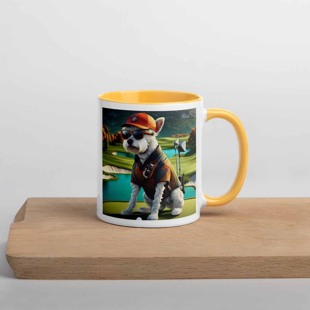 Pekapoo Golfer- Mug with Color Inside v13