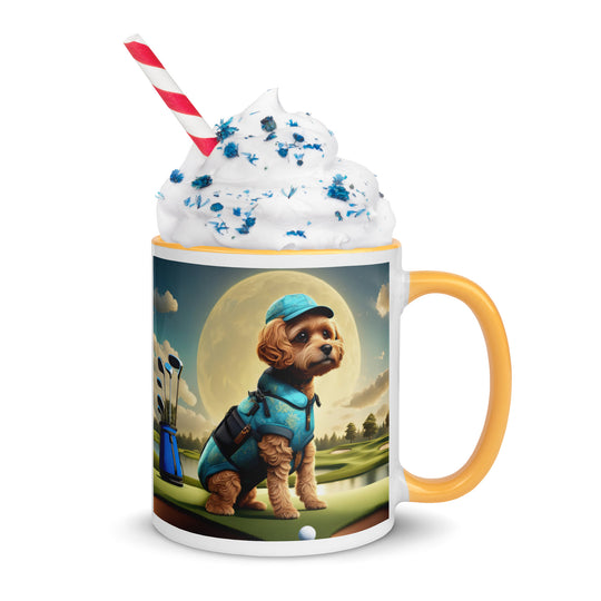 Pekapoo Golfer- Mug with Color Inside v9