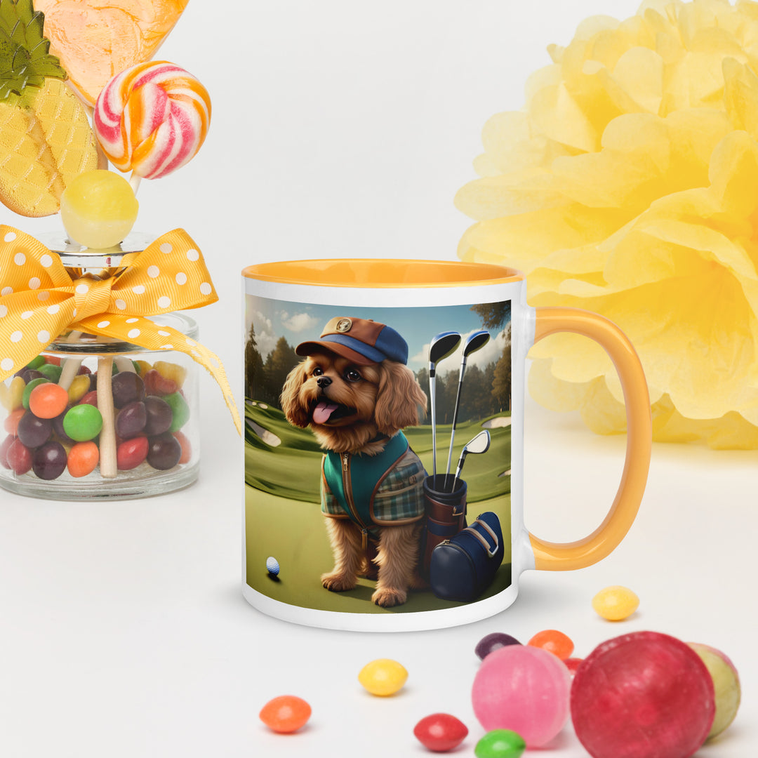 Pekapoo Golfer- Mug with Color Inside v12