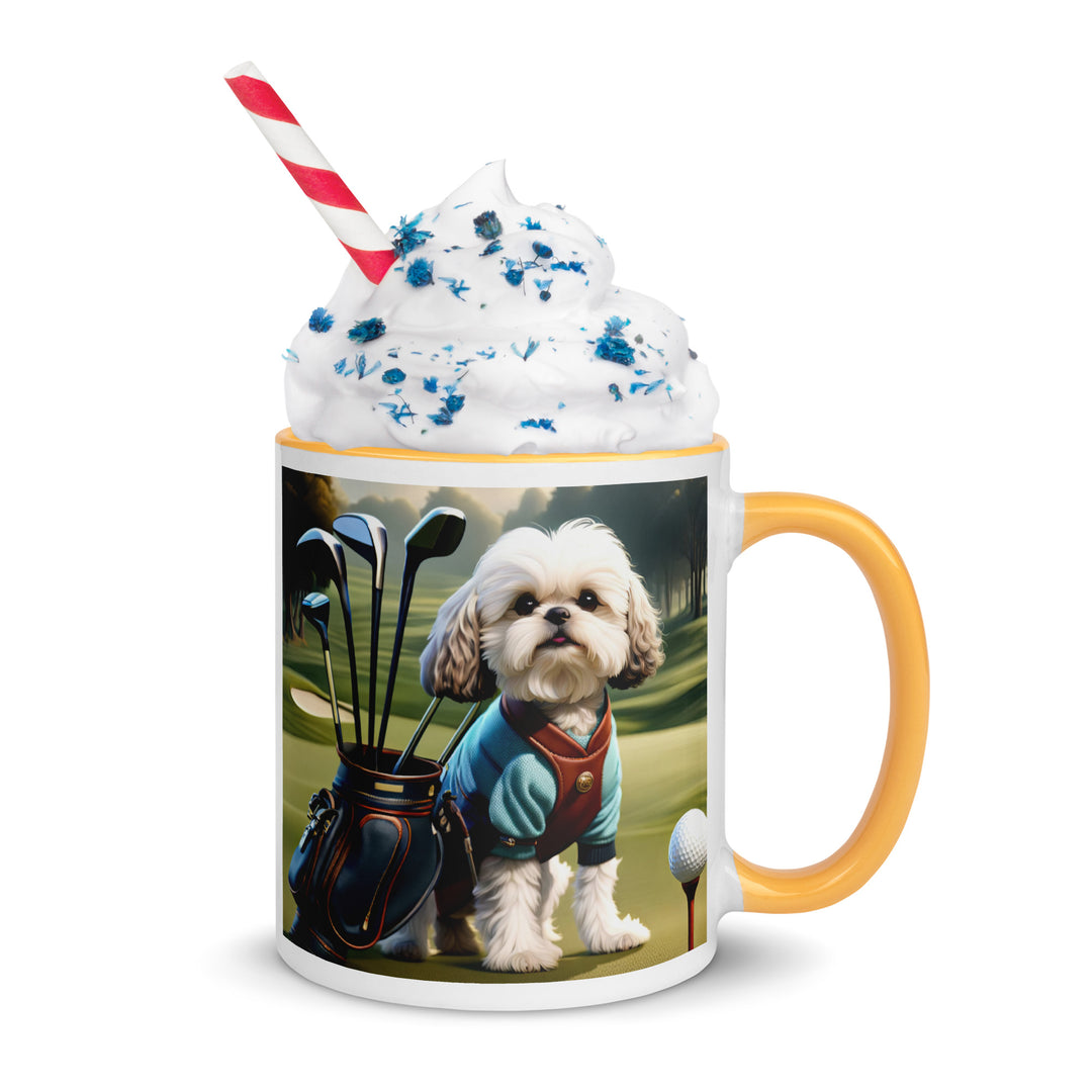 Shih-Poo Golfer- Mug with Color Inside v2