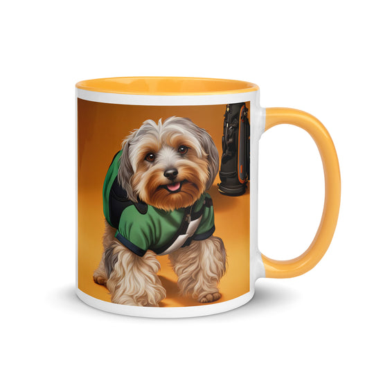 Yorkipoo Golfer- Mug with Color Inside v11