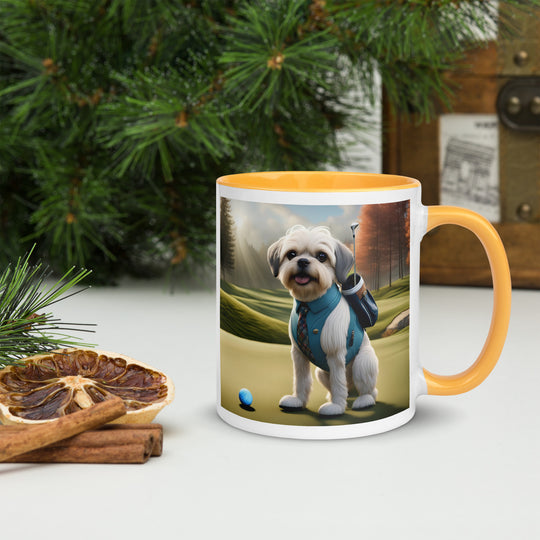 Pugapoo Golfer- Mug with Color Inside v2