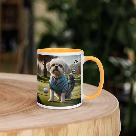 Pugapoo Golfer- Mug with Color Inside v4