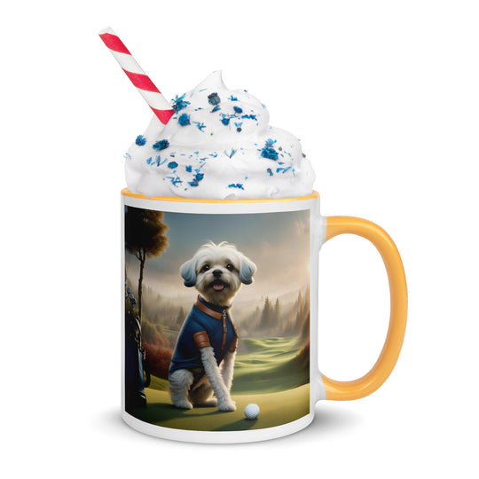 Pugapoo Golfer- Mug with Color Inside v7