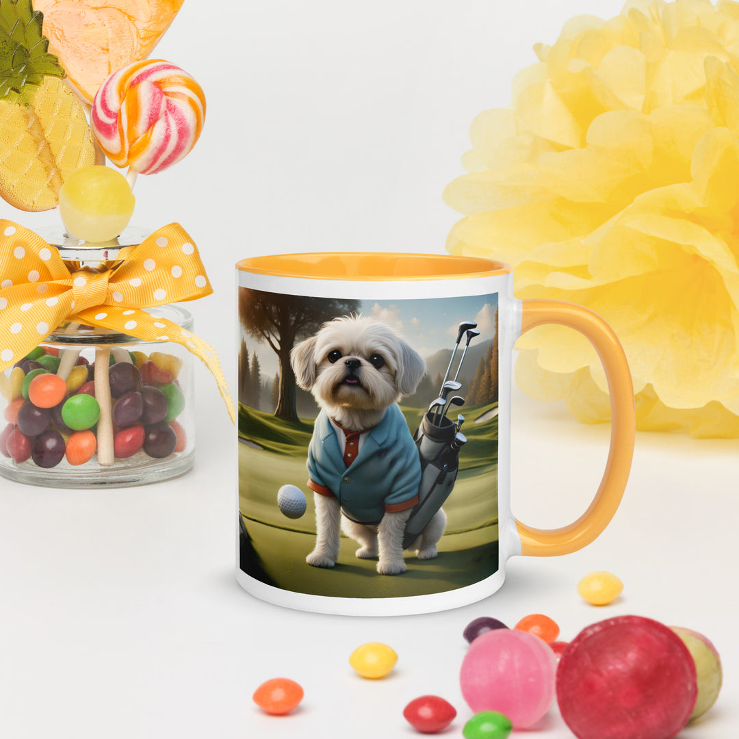 Pugapoo Golfer- Mug with Color Inside v5