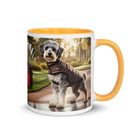 Schnoodle Golfer- Mug with Color Inside v11