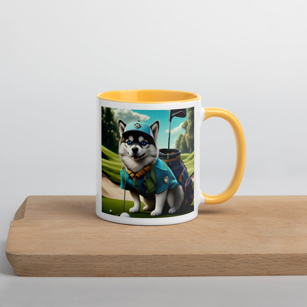 Pomsky Golfer- Mug with Color Inside