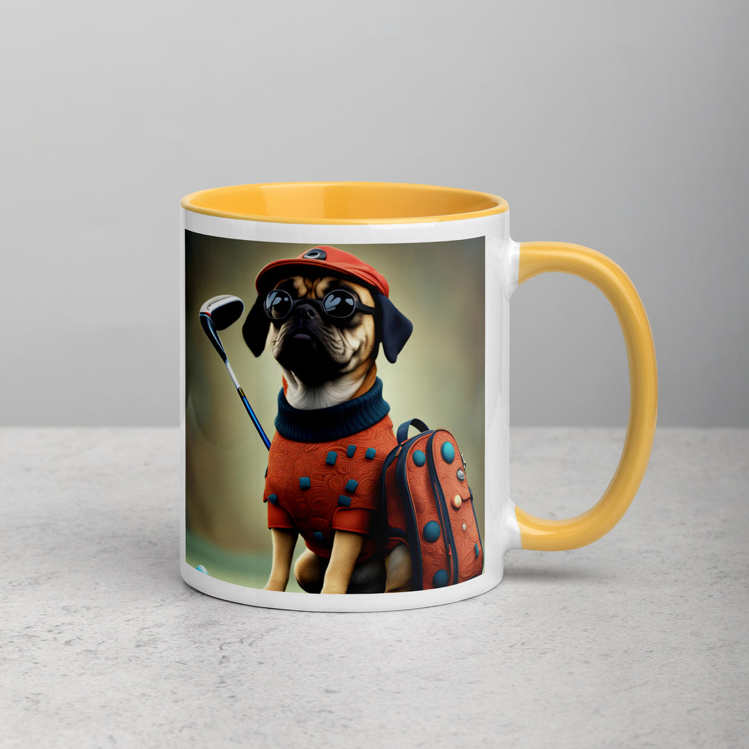 Puggle Golfer- Mug with Color Inside v4