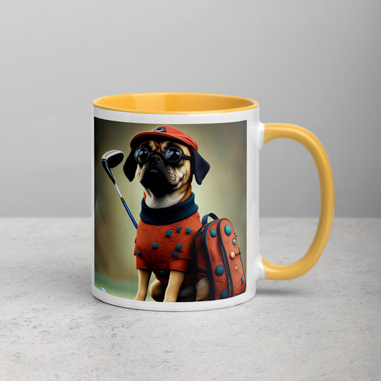 Puggle Golfer- Mug with Color Inside v4