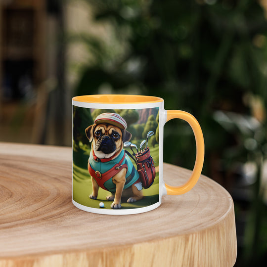 Puggle Golfer- Mug with Color Inside v5