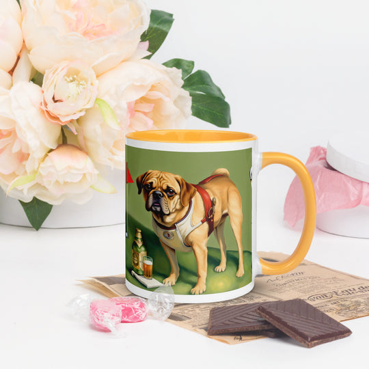 Puggle Golfer- Mug with Color Inside v15