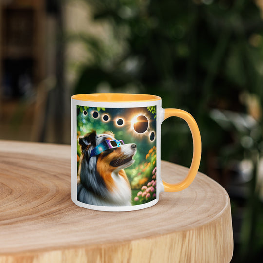 Australian Shepherd Eclipse- Mug with Color Inside v2