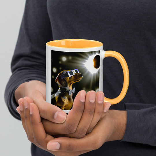 Dachshund Eclipse- Mug with Color Inside v2