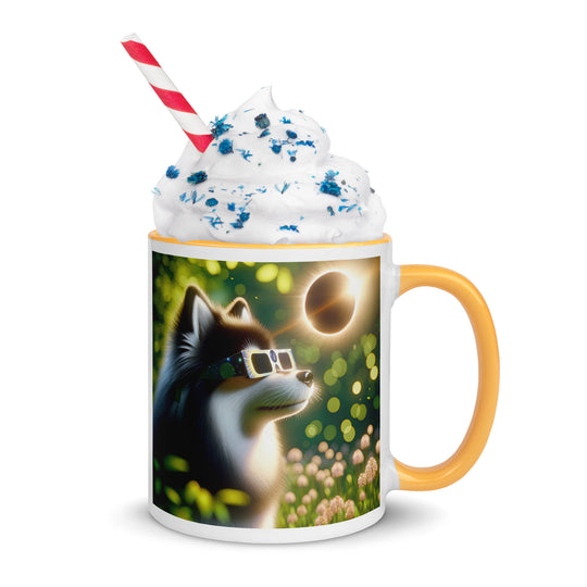 Pomsky Eclipse- Mug with Color Inside v2