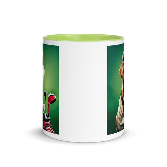 Mug with Color Inside-Labrador Retriever Golfer V2