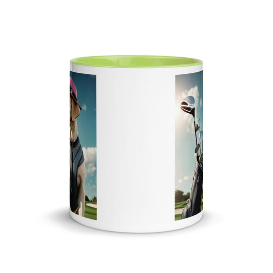 Mug with Color Inside-Labrador Retriever Golfer V3