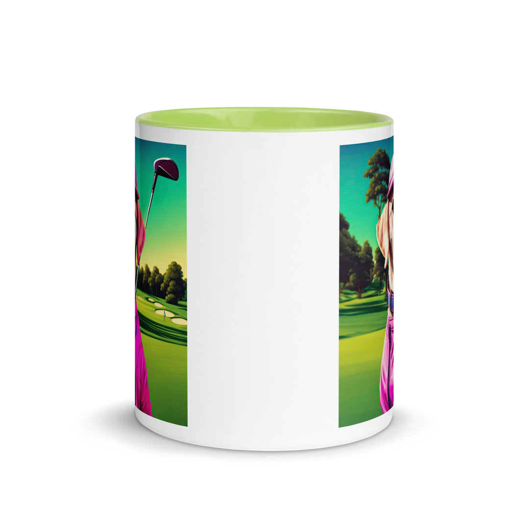 Mug with Color Inside-Labrador Retriever Golfer V14