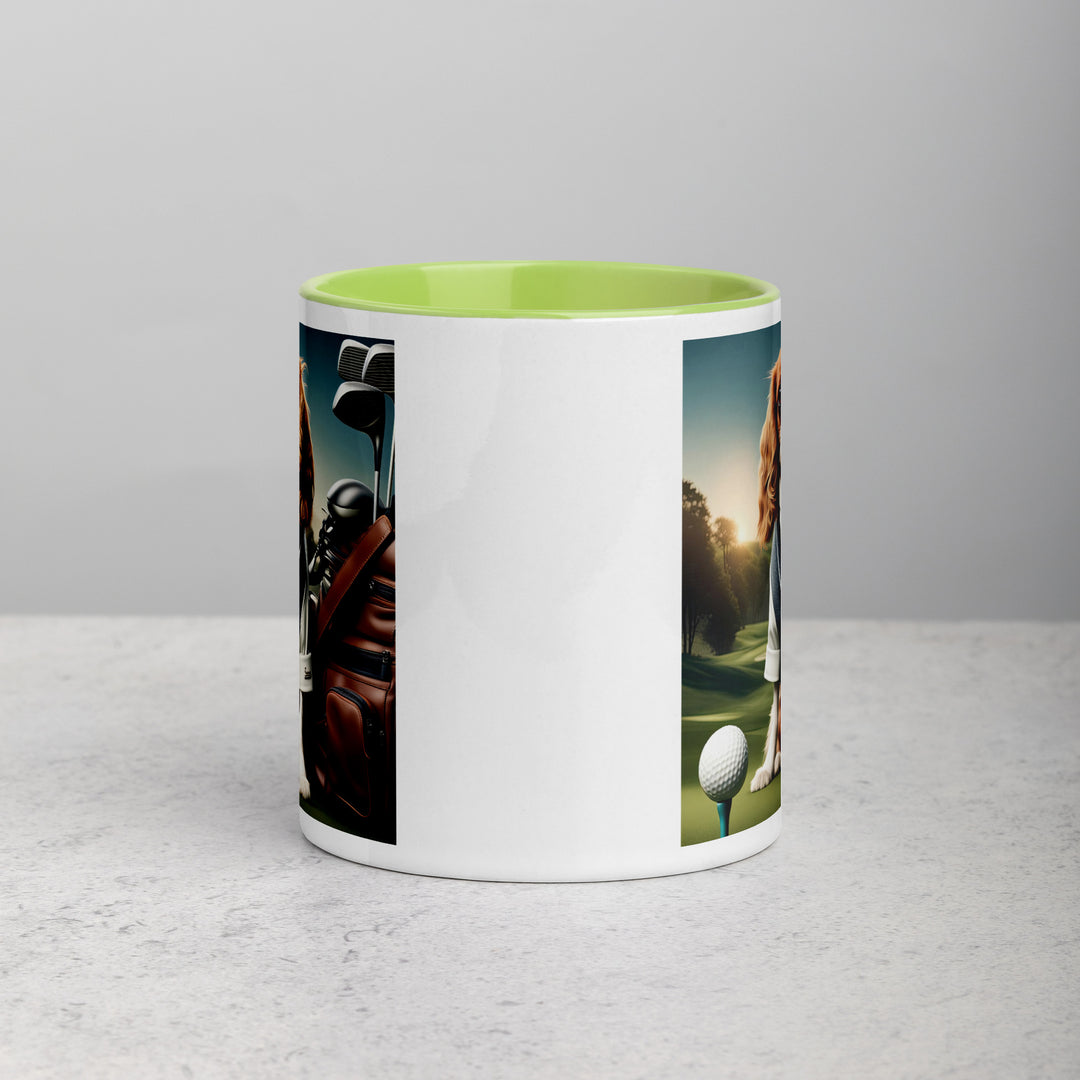 Cavalier King Charles Spaniel Golfer- Mug with Color Inside v3