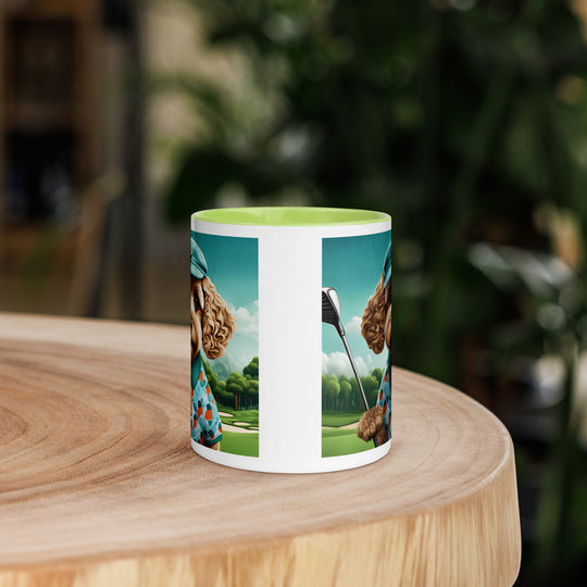 Cockapoo Golfer- Mug with Color Inside v3