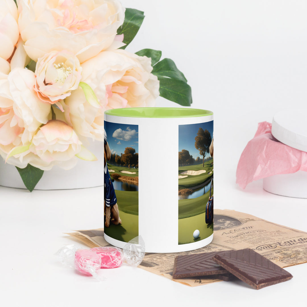 Yorkipoo Golfer- Mug with Color Inside v6