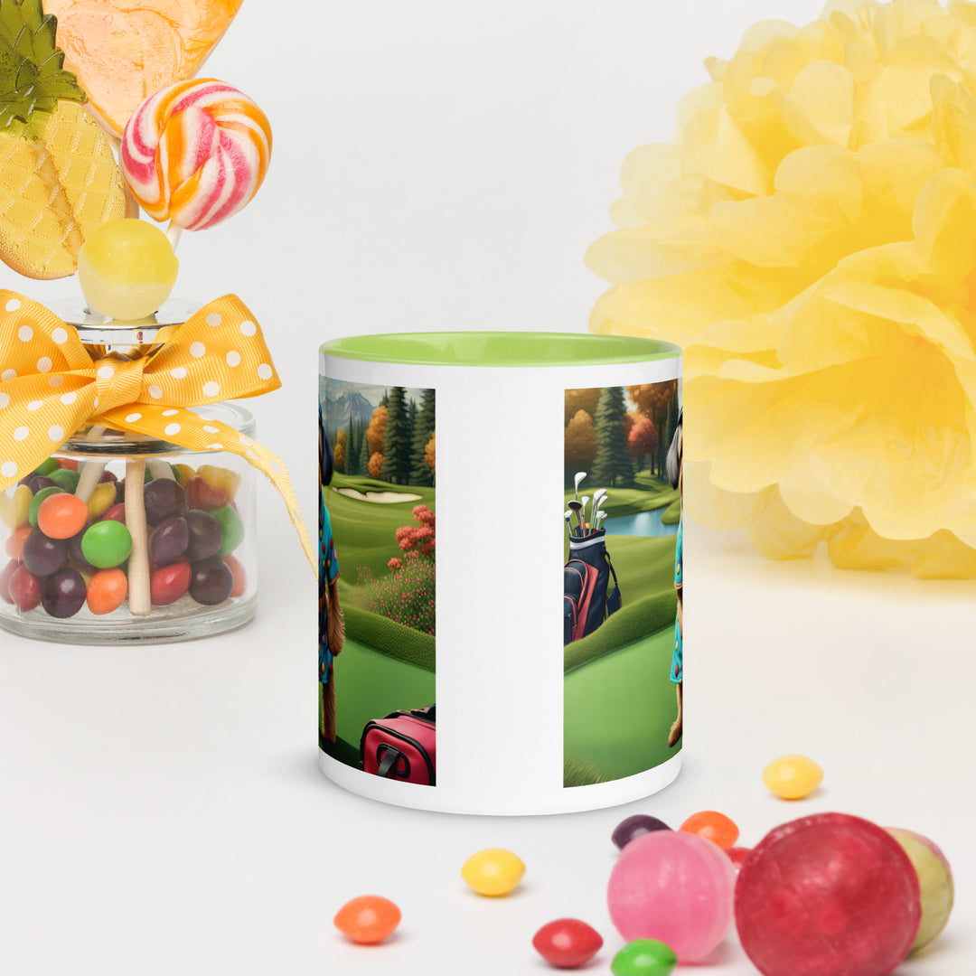 Yorkipoo Golfer- Mug with Color Inside v8