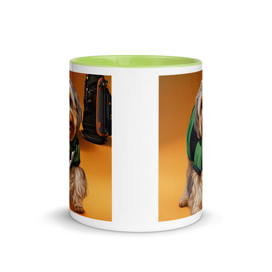 Yorkipoo Golfer- Mug with Color Inside v11