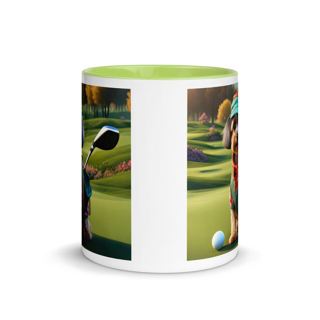 Yorkipoo Golfer- Mug with Color Inside v15