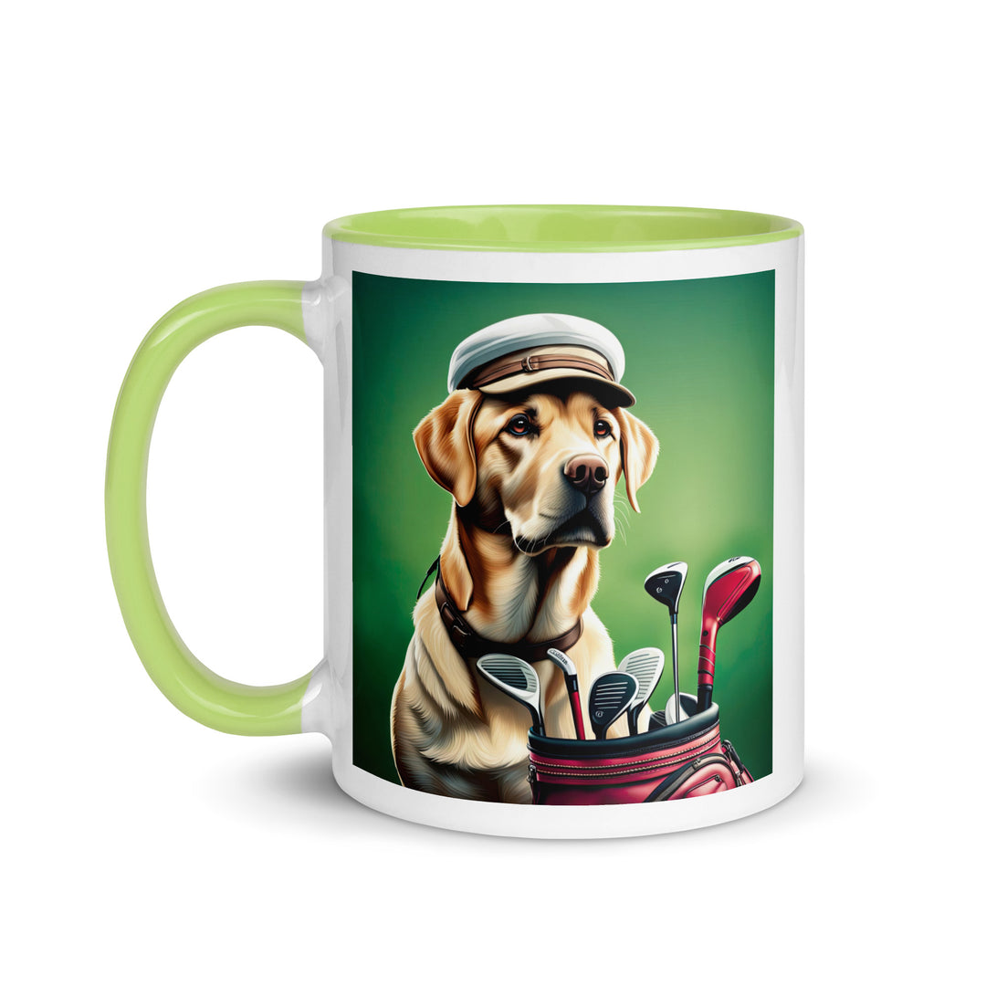 Mug with Color Inside-Labrador Retriever Golfer V2