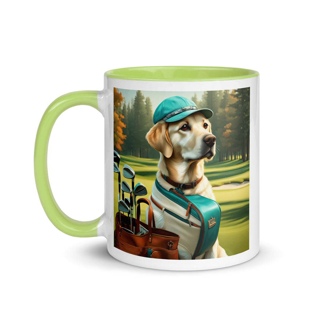 Mug with Color Inside-Labrador Retriever Golfer  V7