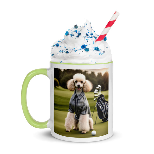 Poodle Golfer- Mug with Color Inside v2