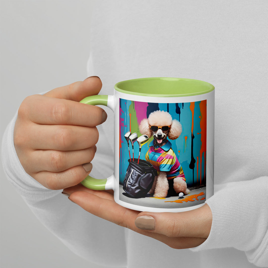 Poodle Golfer- Mug with Color Inside v3