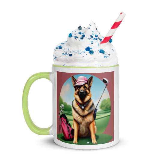 German Shepherd Golfer- Mug with Color Inside V4