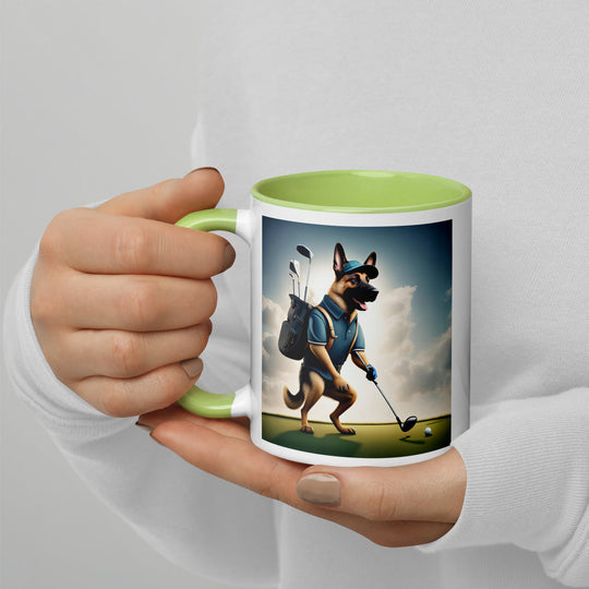 German Shepherd Golfer- Mug with Color Inside V6