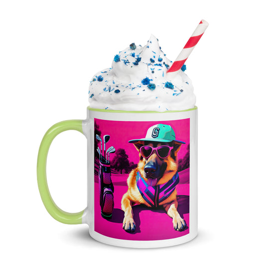 German Shepherd Golfer- Mug with Color Inside V8