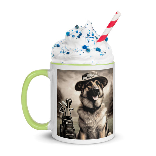 German Shepherd Golfer- Mug with Color Inside V10