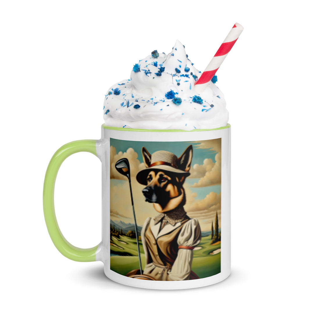 German Shepherd Golfer- Mug with Color Inside V14