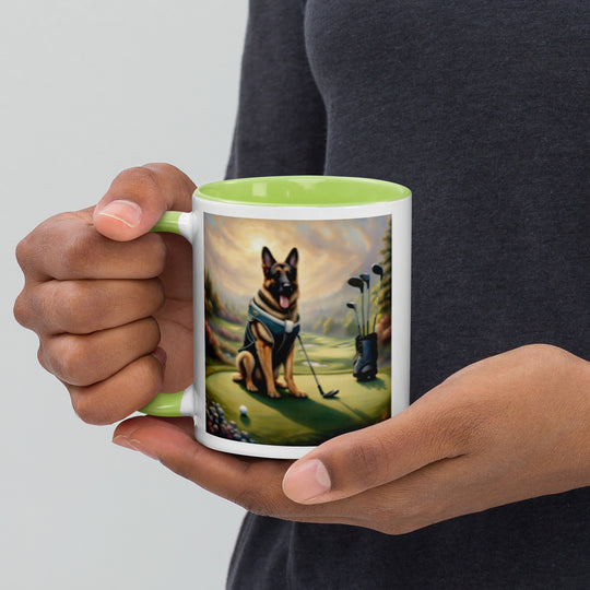 German Shepherd Golfer- Mug with Color Inside V15