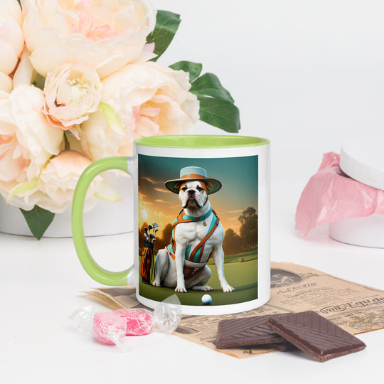 American Bulldog Golfer- Mug with Color Inside v2