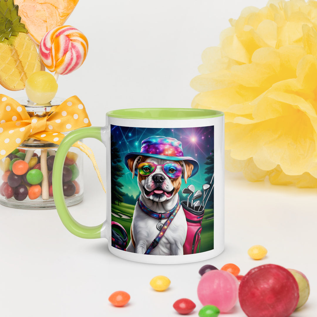 American Bulldog Golfer- Mug with Color Inside v4