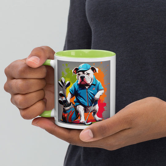 Bulldog Golfer- Mug with Color Inside V2