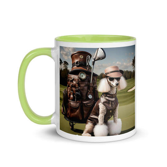 Poodle Golfer- Mug with Color Inside v6