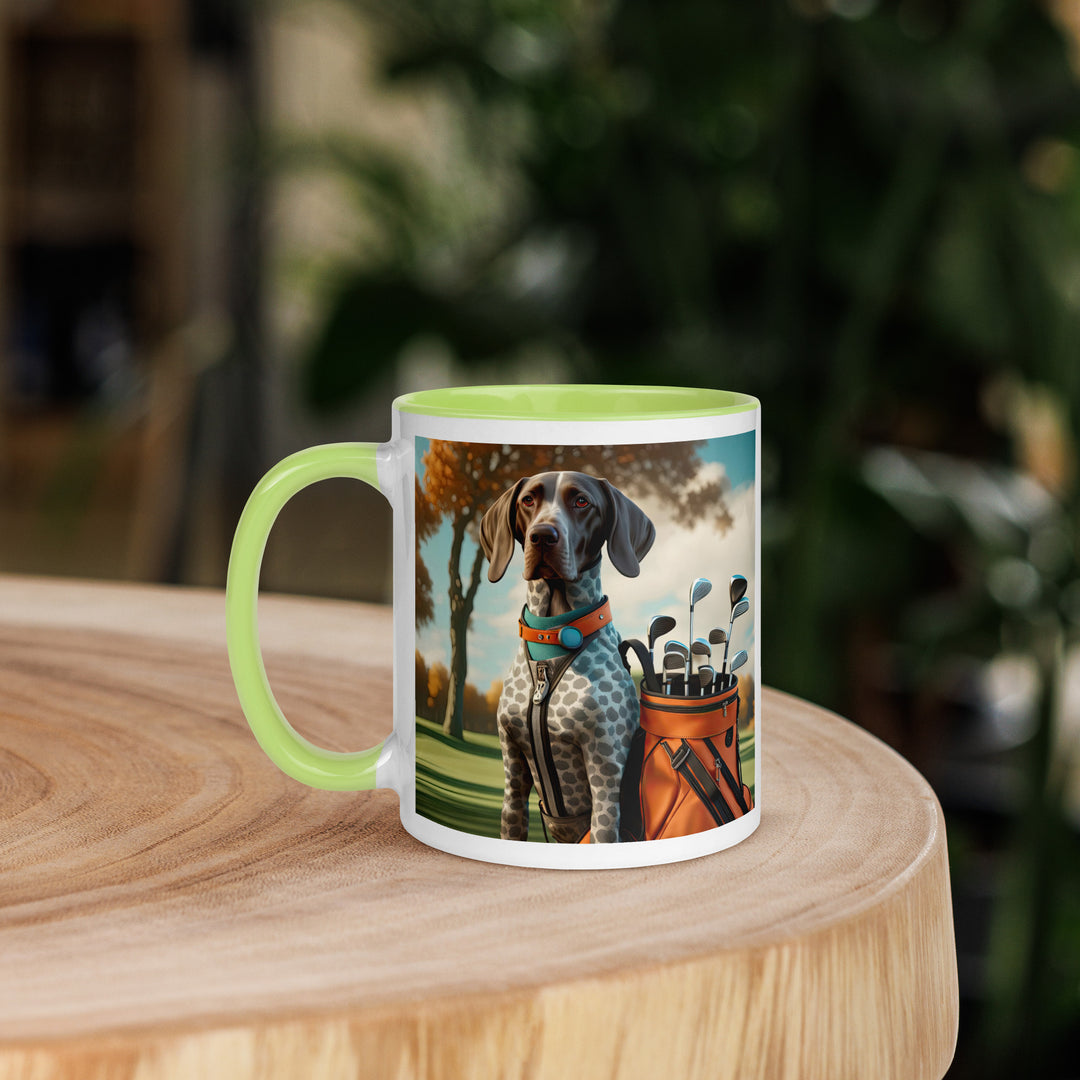 German Shorthaired Pointer Golfer- Mug with Color Inside