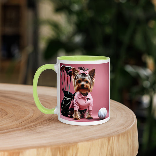 Yorkshire Terrier Golfer- Mug with Color Inside