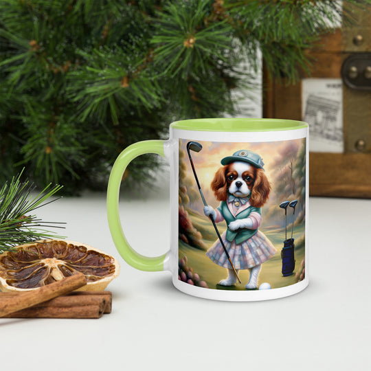 Cavalier King Charles Spaniel Golfer- Mug with Color Inside