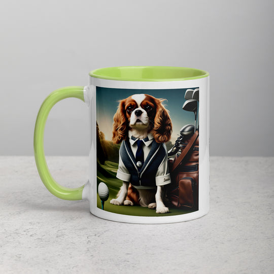 Cavalier King Charles Spaniel Golfer- Mug with Color Inside v3