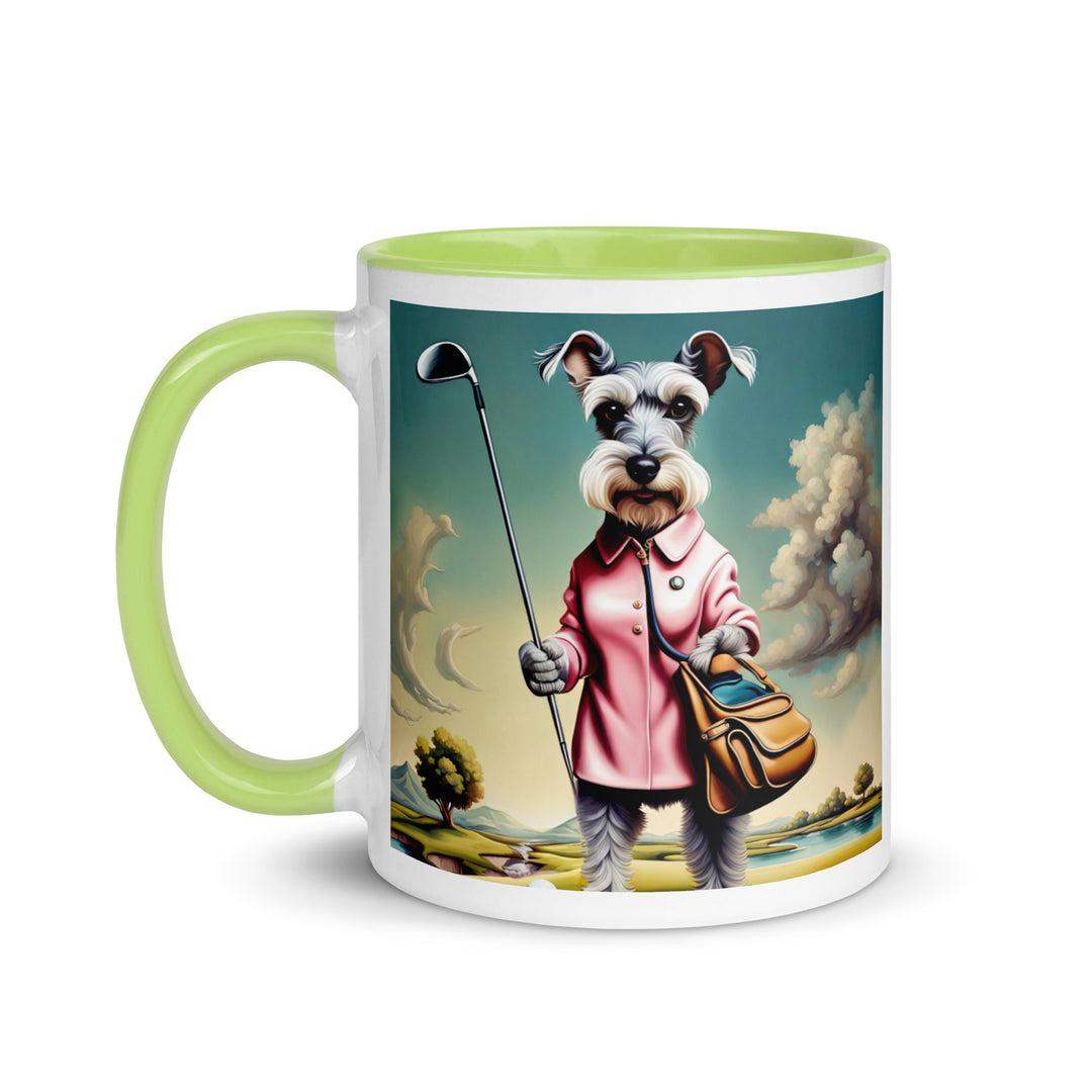 Miniature Schnauzer Golfer- Mug with Color Inside