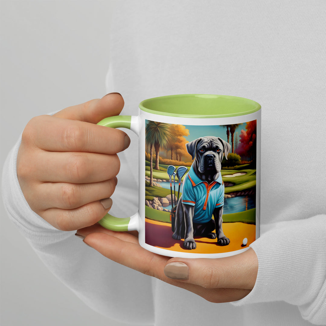 Cane Corso Golfer- Mug with Color Inside v4