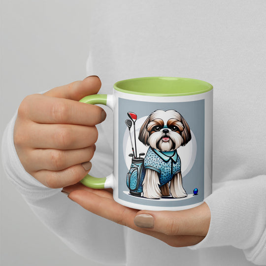 Shih Tzu Golfer- Mug with Color Inside v3